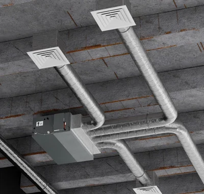 How to calculate and map the return channel of the split duct to the outside